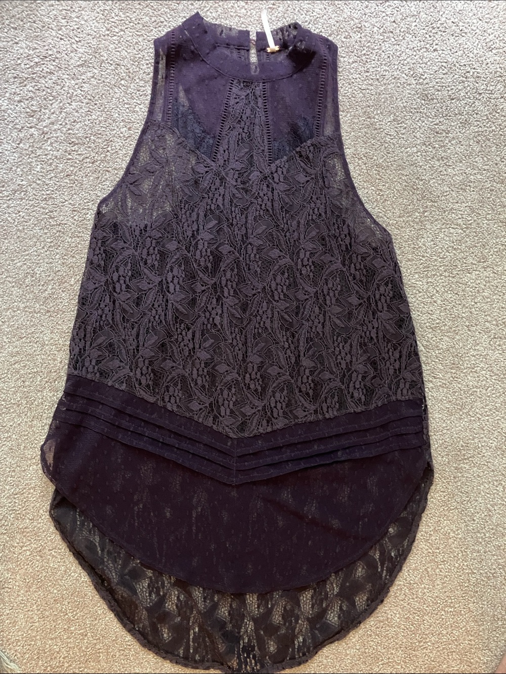 Free People Purple Lace Mini Dress size L